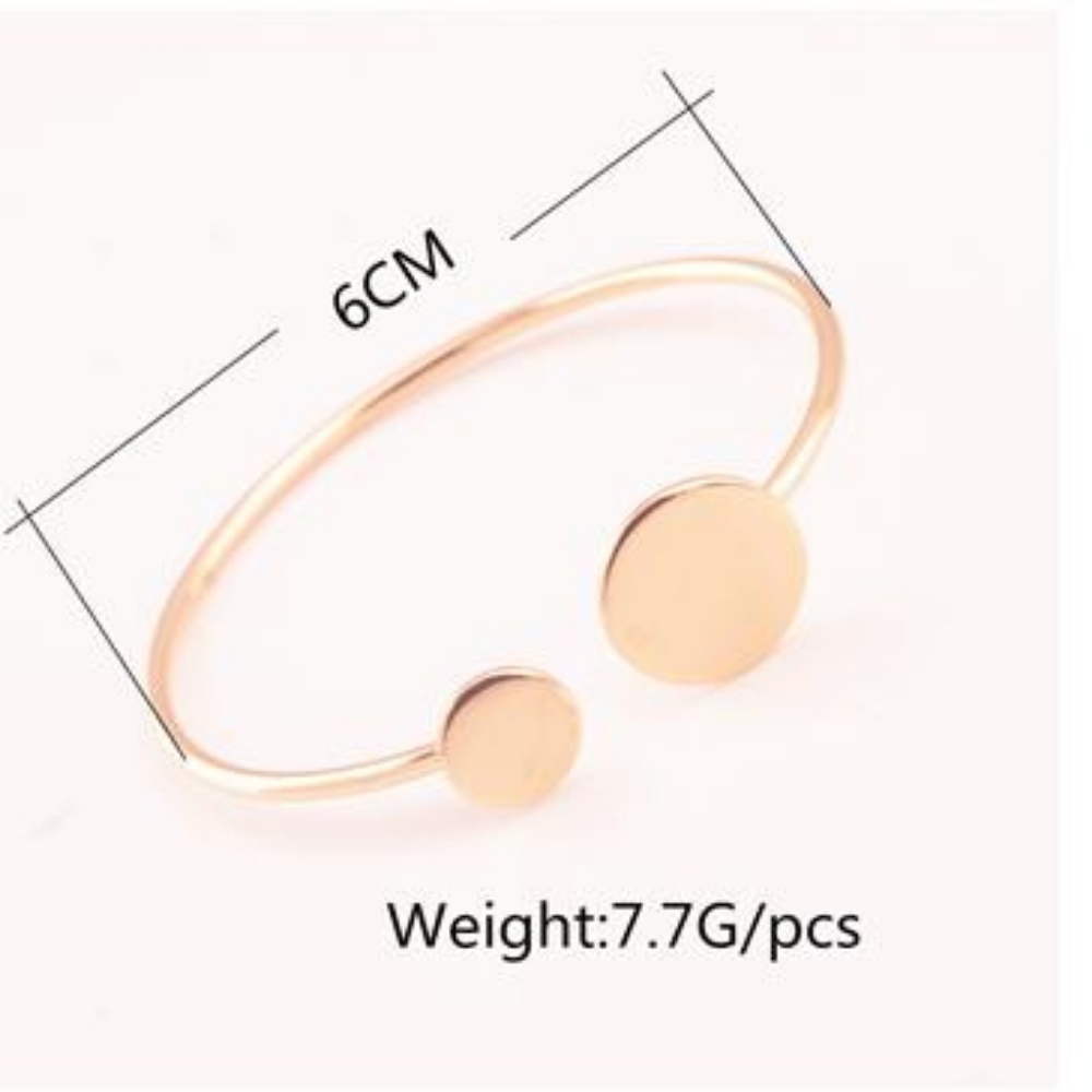 Minimalist Circles Open Cuff Bracelet - Picture 5 of 6